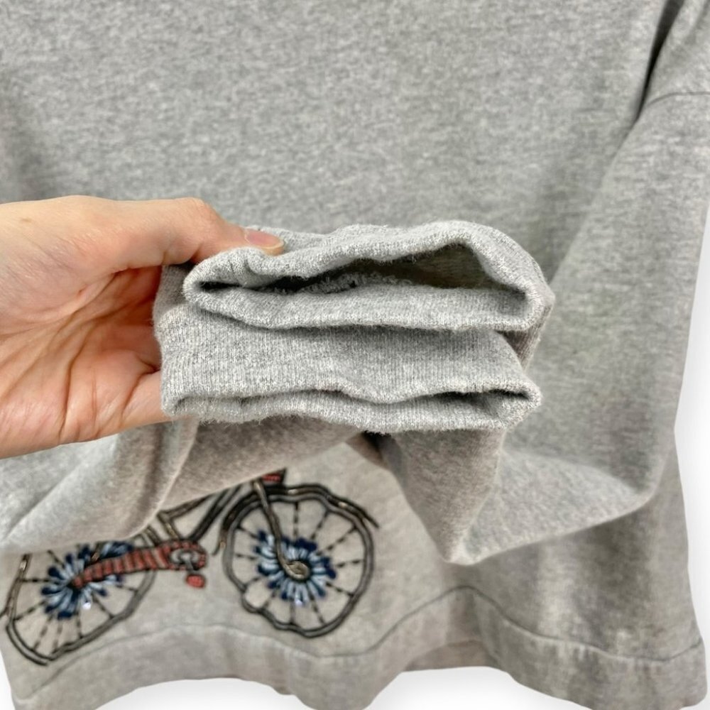 * Vero Moda Grey Cotton Terry Beach Cruiser Embellished Sweatshirt Size M - Picture 5 of 7